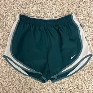 Nike Women's Dark Teal and White Athletic Shorts